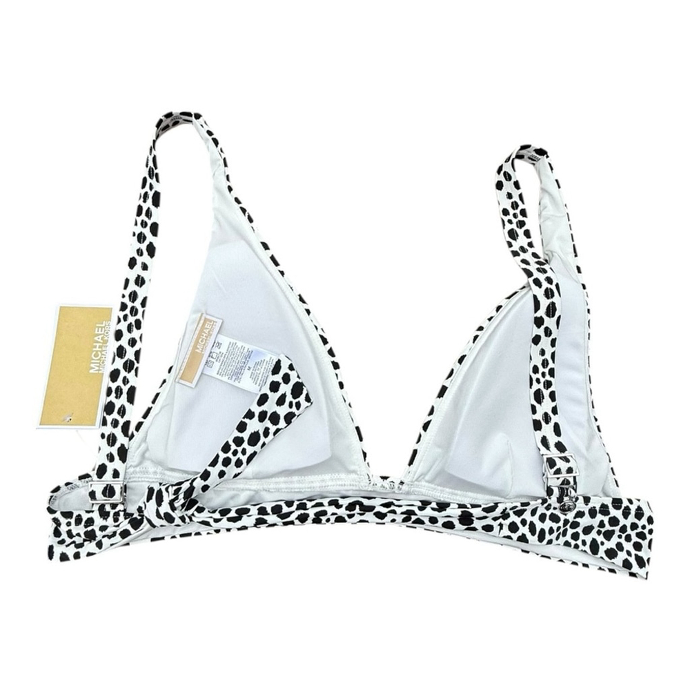 Michael Kors Women’s Medium Tie Back Bikini Top - Spot Black & White NWT - Picture 5 of 12